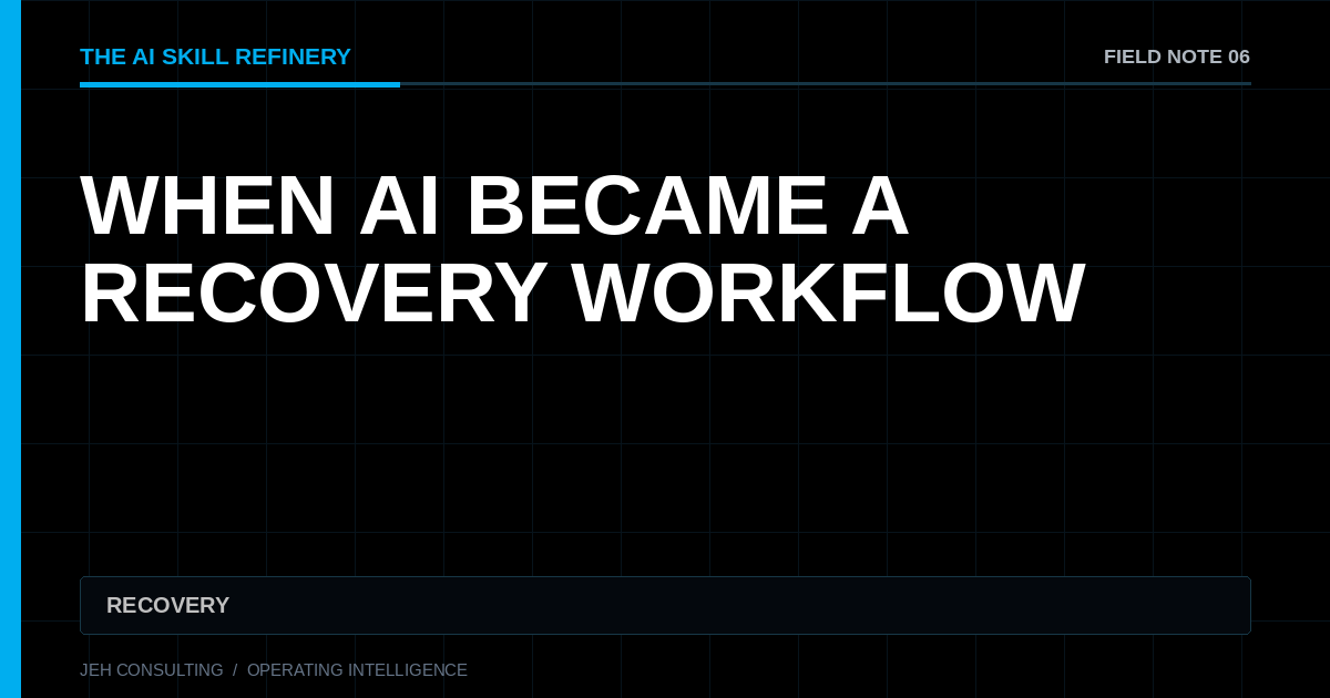 When AI Became a Recovery Workflow