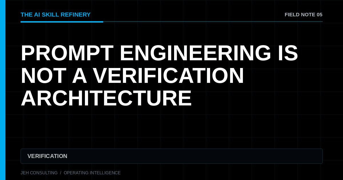 Prompt Engineering Is Not a Verification Architecture